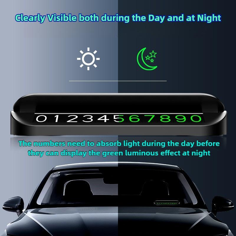 Simple Car Temporary Parking Card Phone Number Car Phone Holder Luminous Telephone Number Plate Car Park Car-styling Accessories