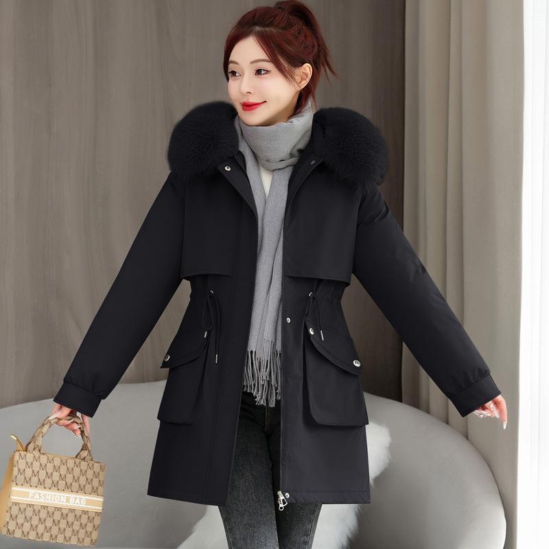 

Осень и Зима Средняя и Длинная Куртка-Пирожок с Капюшоном Преодолевает Хлопковую Утепленную Теплую Ветрозащитную Куртку XXXL