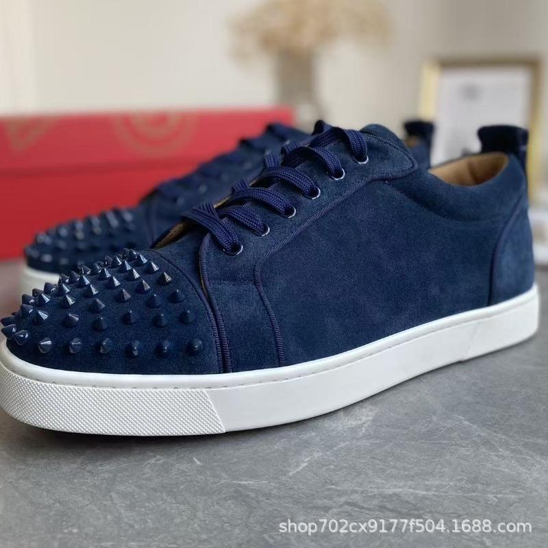 Klinknagel schoenen rode zool neus stud voetbalschoenen casual koppel trend mode veelzijdig veterschoenen board schoenen