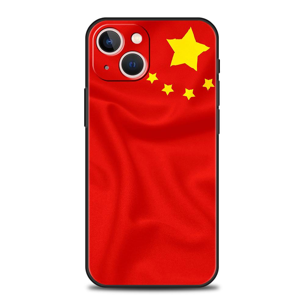 Chinese National Flag Phone Case for iPhone 16 15 14 13 12 Pro Max 11 Pro Max 7 8 Plus XS XR Shockproof Soft Shell Capas