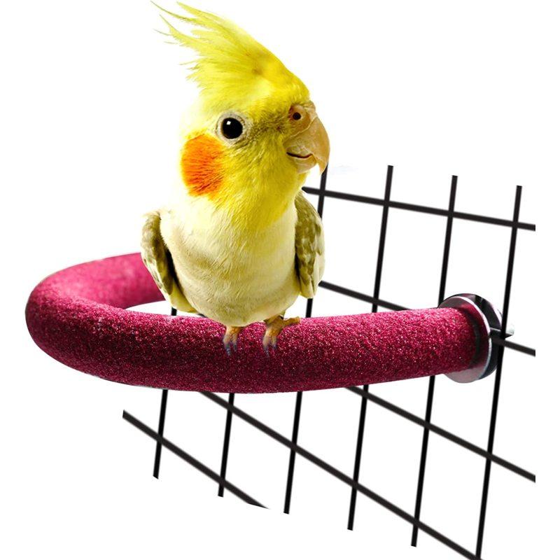 

Жесты для попугаев с шероховатой поверхностью - насесты для птичьих клеток из кварцевого песка для средних и крупных птиц, большая U-образная форма красный
