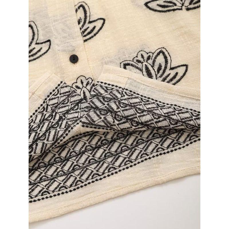 Kaslead New Arrival Women's Clothing Fashion Style Embroider Vacation Style Shirt Casual Pants 2157071 3366659