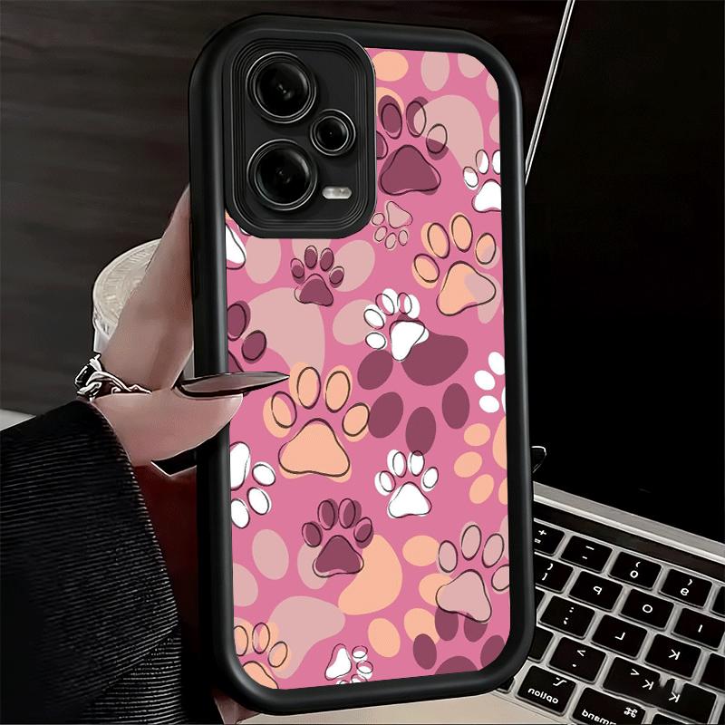 Phone Case for Xiaomi Redmi Note 15 14 13 Pro Plus Dog Footprint Paw Cute Pattern Shell 12S 11 11S 11T 5G 14S Soft Silicone Fund