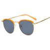 Korean Retro Half-Frame Round Sunglasses for Men & Women