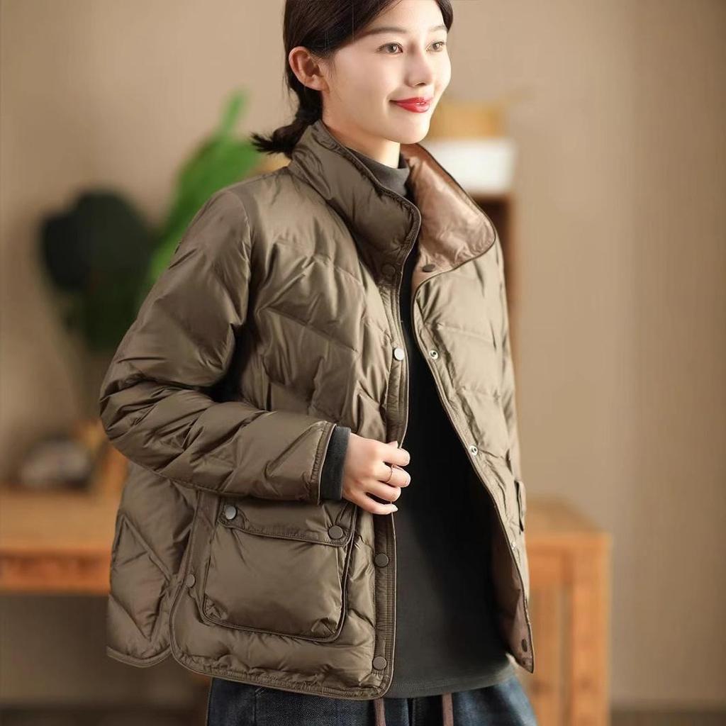 Women's Lightweight Slim Double-Sided Down Jacket - New 2025 Autumn/Winter Fashion, Warm Korean Style Outerwear.
