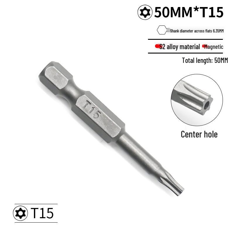 S2 Torx T5-T40 & Phillips Screwdriver Bit Set with Holes - Electric Compatible