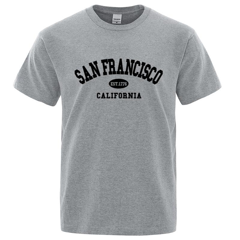 Sanfrancisco Est1776 California Letter TShirts Unisex Fashion Oversized Tops Summer Tshirt Loose Designer Luxury Tee Clothing