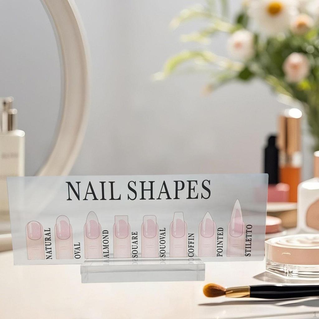 Acrylic Display Board for Nail Art with Base Sample Tips And Photo Props