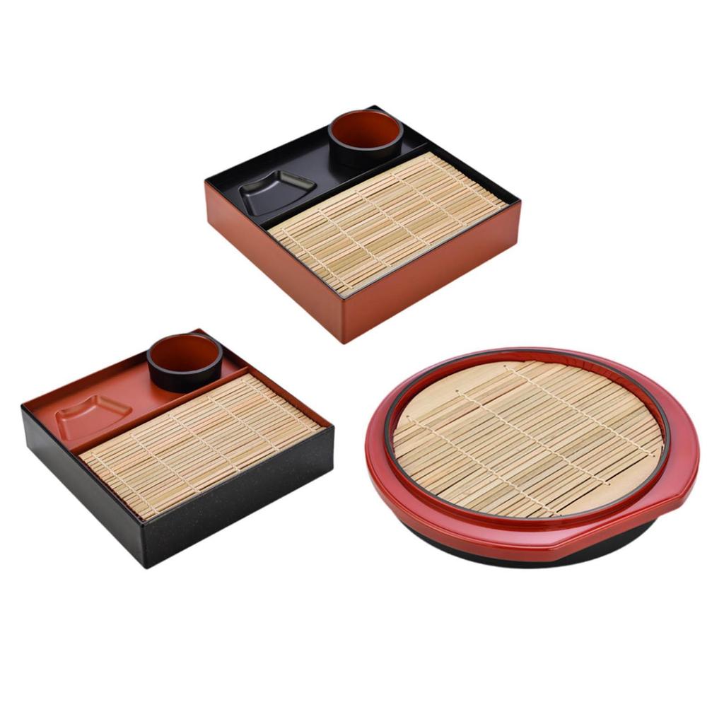 Soba-Nudel-Tablett mit Abtropfmatte Multifunktionale Sushi-Servierplatte Stabile PP-Snackschale für den Heimgebrauch und Partys