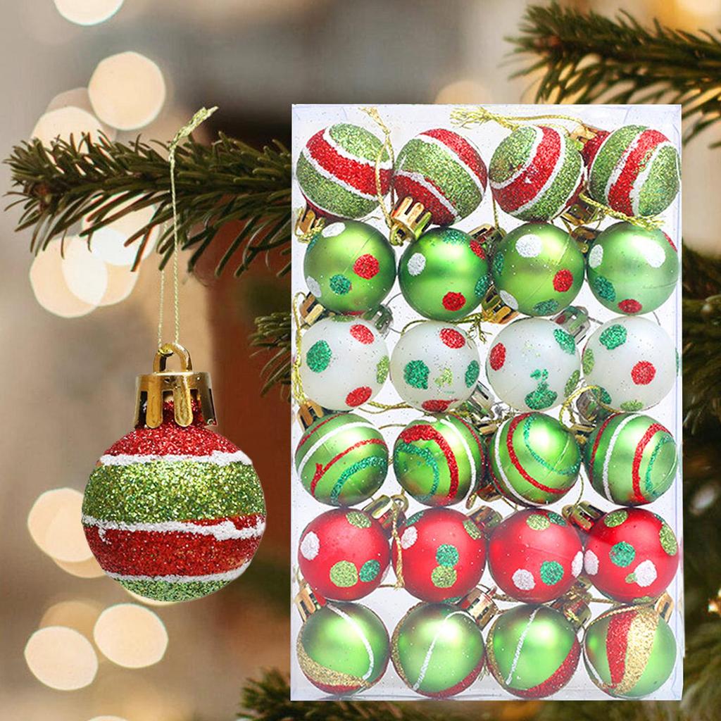 Christmas Ball Ornaments 24 Pieces Holiday Globes Set 1.18inch Christmas Ornaments Set For Dance Party Wedding Yard Indoor Front