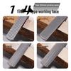 Four-in-One Woodworking File: Half-Round Fine-Tooth Steel File for Wood & Metal, Multi-Sided Coarse & Fine Rasp Tool