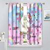 Unicorn Curtains Kids Room Colorful Cute Cartoon Rainbow Clouds Stars Print Window Treatments Drapes Curtain With Rod Pocket Polyester Perfect For