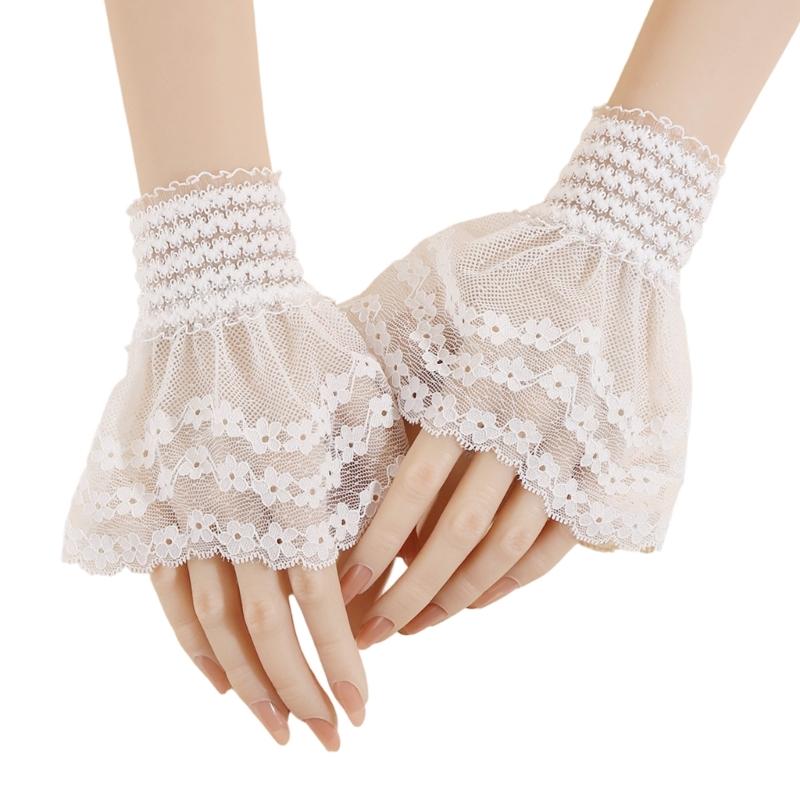 3D Lace Design Detachable Arm Sleeve Fingerless Hand Sleeve for Stylish Outfits Cosplay Event Daily Fashion Wear Comfort