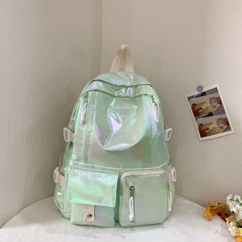 Multi-Pocket Laser  Backpack Korean Style Shoulder Bag Portable Students School Bag  Teenager