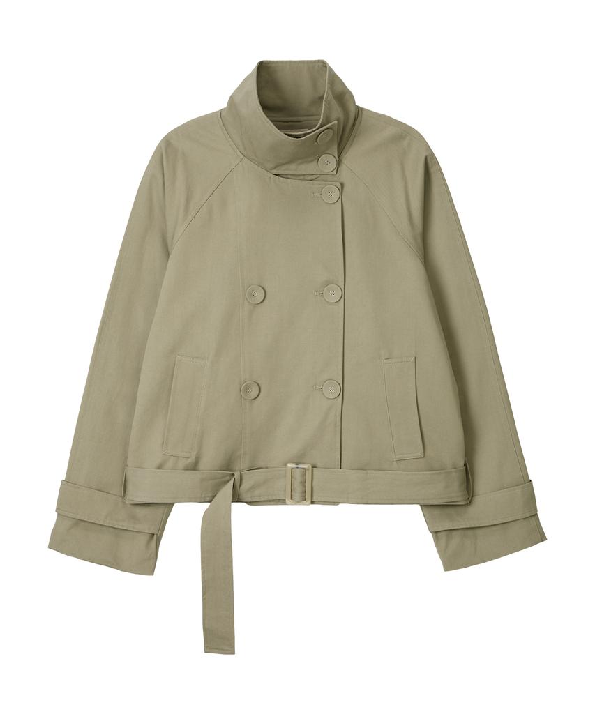 BITTERCELLS Halb-Trenchcoat mit hohem Kragen - Beige