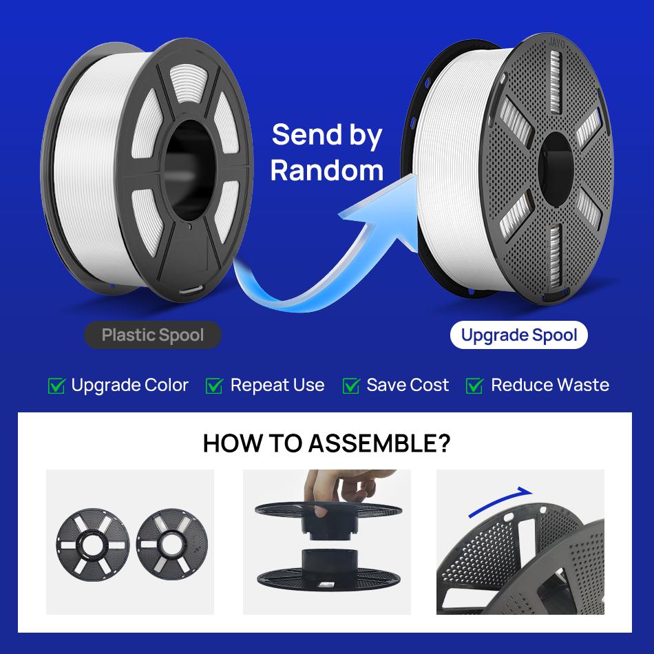 JAYO 10Rolls 3D PETG/PLA/PLA+2.0/PLA+ Printer Filament 1.75mm No Bubble Non-Toxic 3D Printing Materials for 3D Printer & 3D Pen