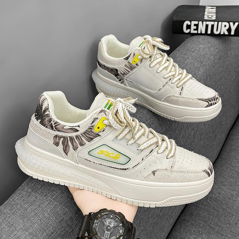 Модные мужские парусиновые туфли повседневные кроссовки модные на шнуровке плоские — фото 3