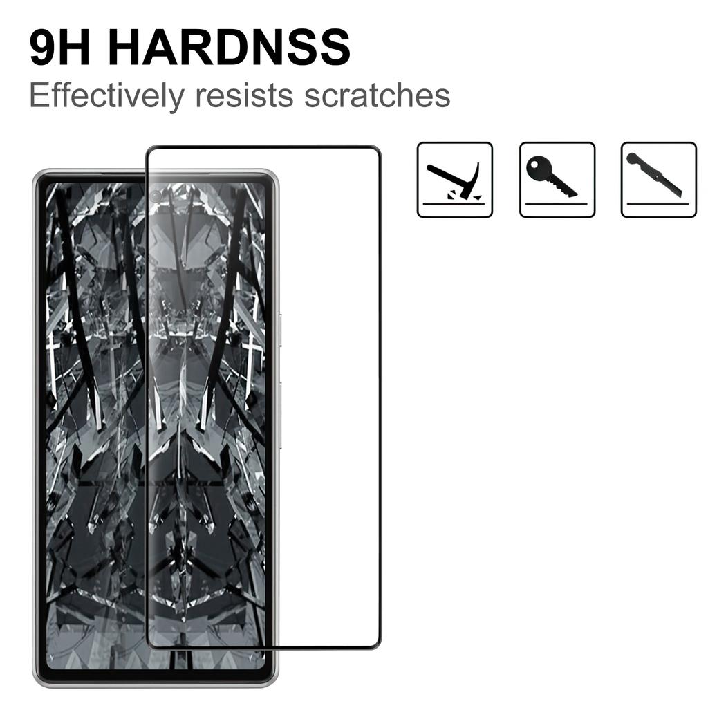Full Glue Screen Protector for Google Pixel 7a Black Edge Anti-fingerprint HD Clear Tempered Glass Film