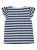 Girl's T-Shirt, White-Navy Blue, Stripes, Kanz