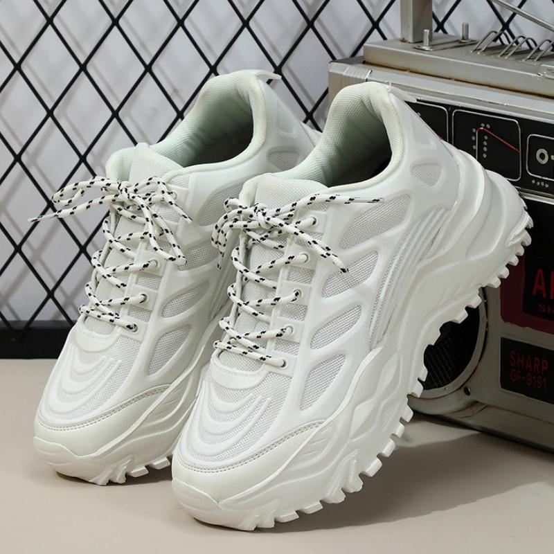 Women Fashion Lace-up Running Shoes Breathable Outdoor Training Hiking Sneakers Female Non-slip Height Increased Walking Shoes Plus