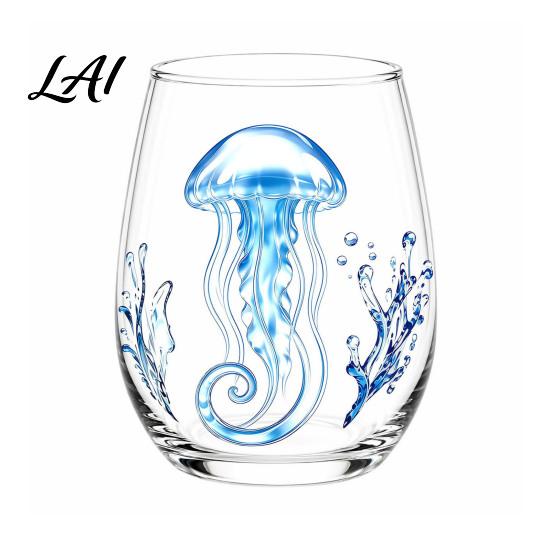 Fall Harvest Party Supplies Halloween Theme Glass Tumbler Ghost Black Cat Skull Pumpkin Hand Painted Cups Cup Spooky Lead-free Glassware for Party