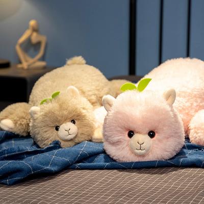 Schlafende Alpaka-Puppe, schlafendes Plüschspielzeug, Alpaka, süßes Lamm, Kinderpuppe, Puppenbett, Ornament, Geschenk