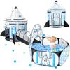 Kids Tent Ball House Ball Pit with Space Rocket Stylish Toy House for Girls and Perfect for Baby Secret Indoor Play Astronaut Tunnel, Design, Boys,