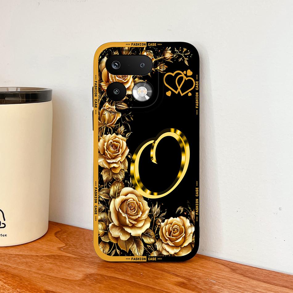 Phone Case For Realme 16 Pro Plus 5G Pretty Rose Letter Lightweight Funda For Realme 16Pro+ Anti Drop Soft Liquid Silicone Shell
