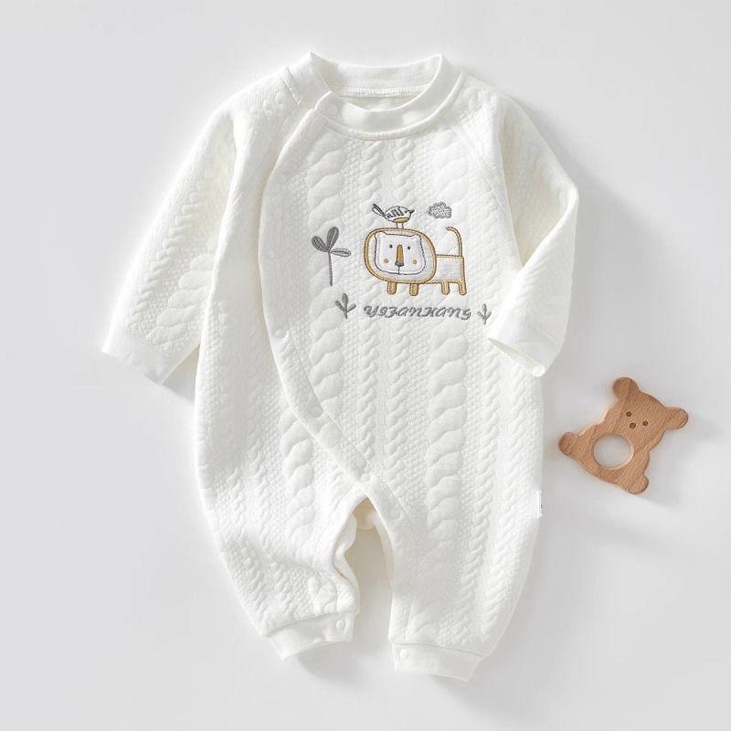 

Novice Mother Closed Her Eyes ~ Spring, Autumn and Winter Long sleeve Cartoon Boneless Sewing Soft Skin-friendly Comfortable White Lion Heattech jumpsuit 59