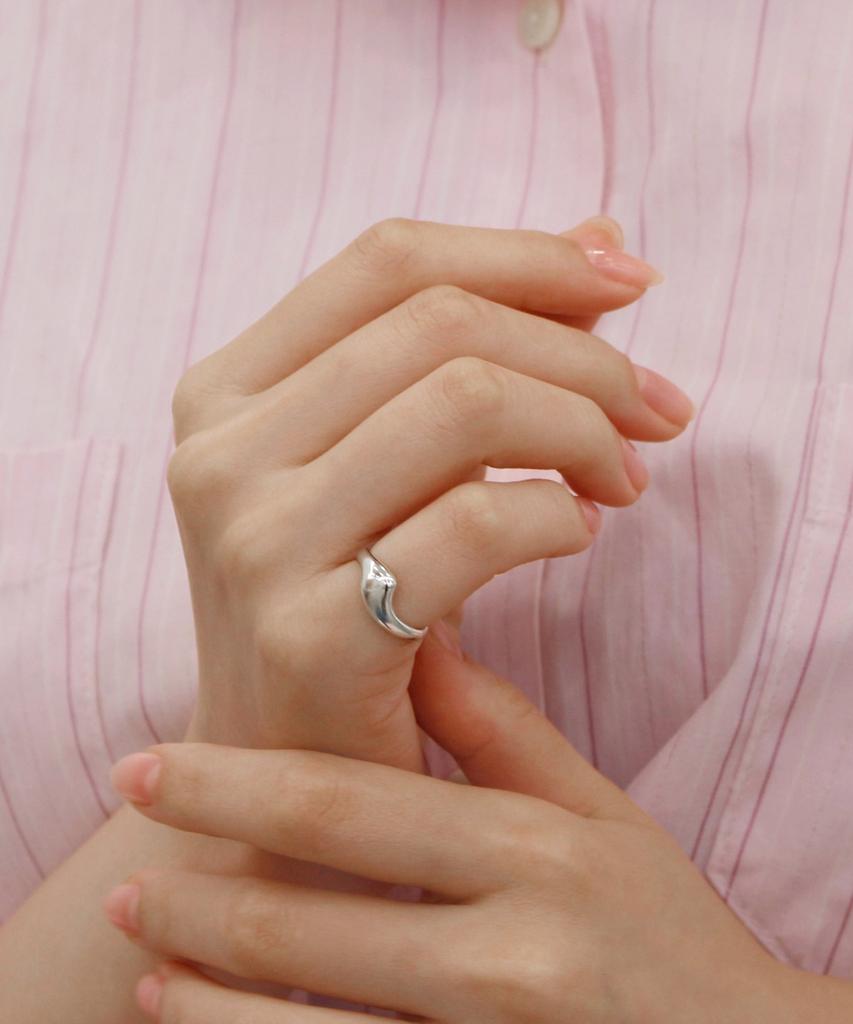 47Bag 925 Silver Daily Fish Bold Pinky Ring