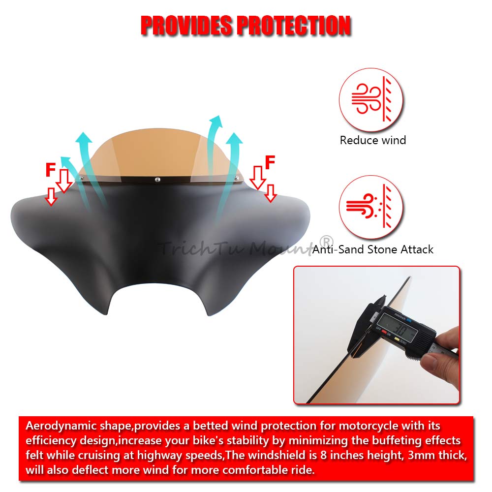 For Yamaha V Star 650 Classic XVS650A 1999-2015 Suzuki Honda Harley Motorcycle Part Front Batwing Inner Outer Fairing+Windshield