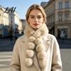 Winter Warm Scarf for Women Faux Fur Scarf Neck Warmer with Magnetic Buckle Elegant Gift Draping Design Plush Long Soft Collar Cold Weather