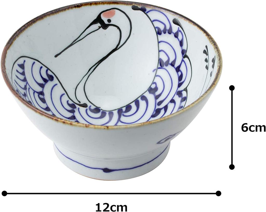 A Tea Bowl with a a Symbol of As the Saying Crane Lives for a Thousand and a Turtle Lives for Ten Thousand Diameter Capacity Perfect As a Gift for New