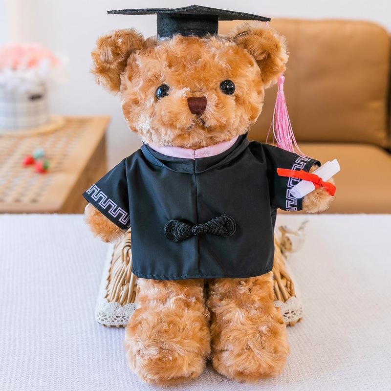 Graduation Teddy Bear Keychain with Mortarboard & Gown - Perfect College Grad Gift