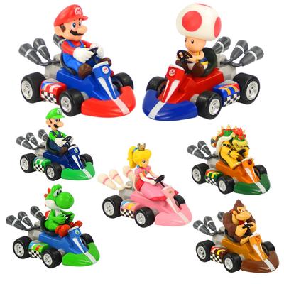 Anime Hra Super Mario Bros Motokáry Luigi Bowser Princezna Peach Yoshi Toad Akční figurky Hračky Autíčko na natažení Pro Děti Dárky