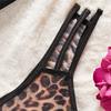 Hot sale leopard print lace French underwear sexy translucent ultra-thin big breasts show small gathering bra set