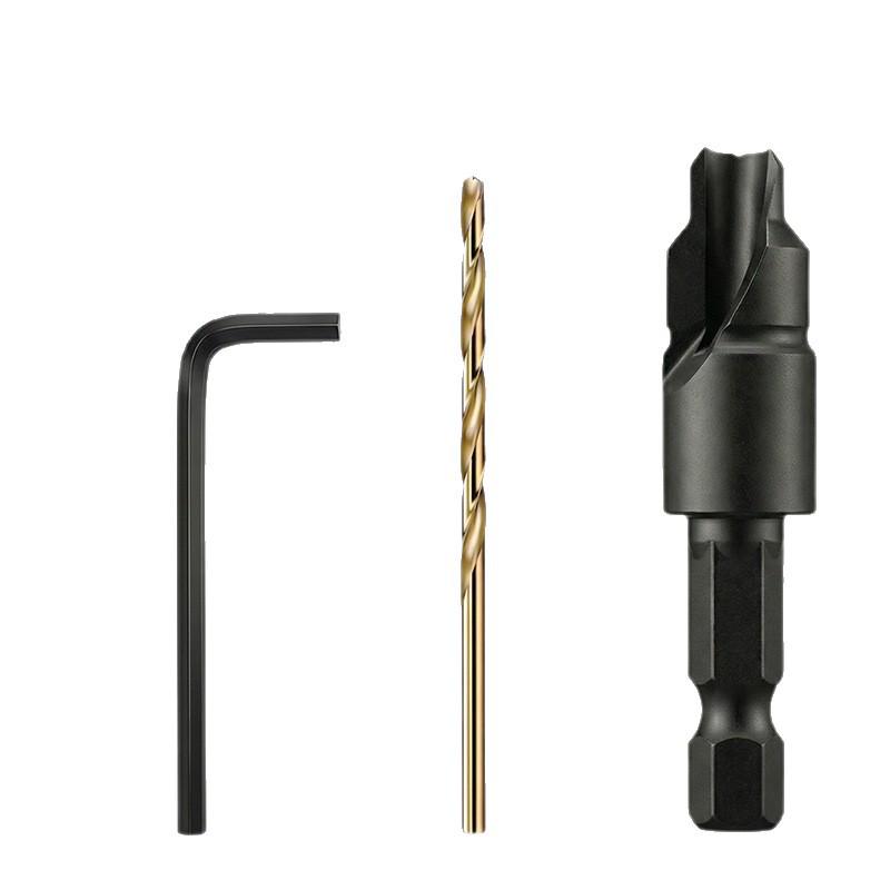 Adjustable Woodworking Countersink Drill Bit Set - Hex Shank, Fast Chip Removal & Hole Opener.