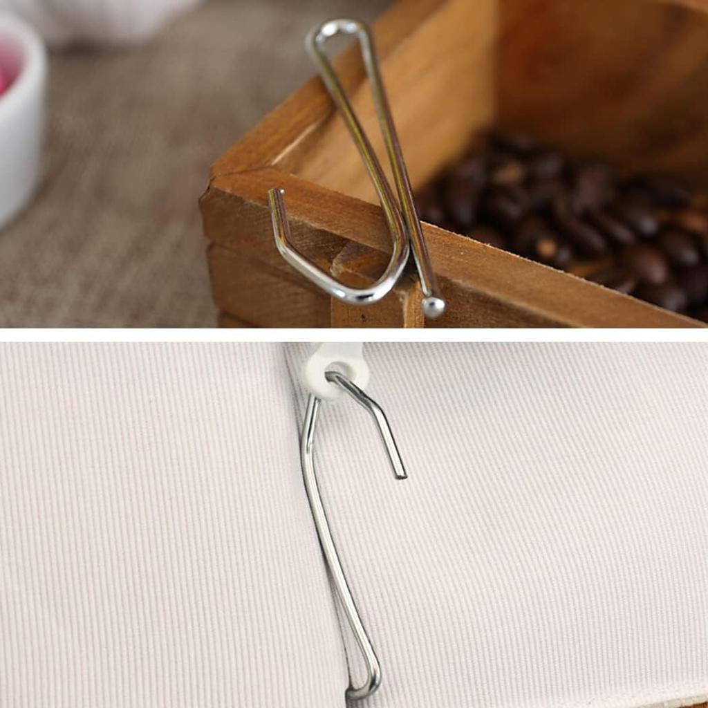 Curtain Hooks Stainless Steel Hooks Metal Single Prongs Pinch Pleat Drapery 70 Pcs Hook Long S Hooks Pinch Pleat (70 pcs)