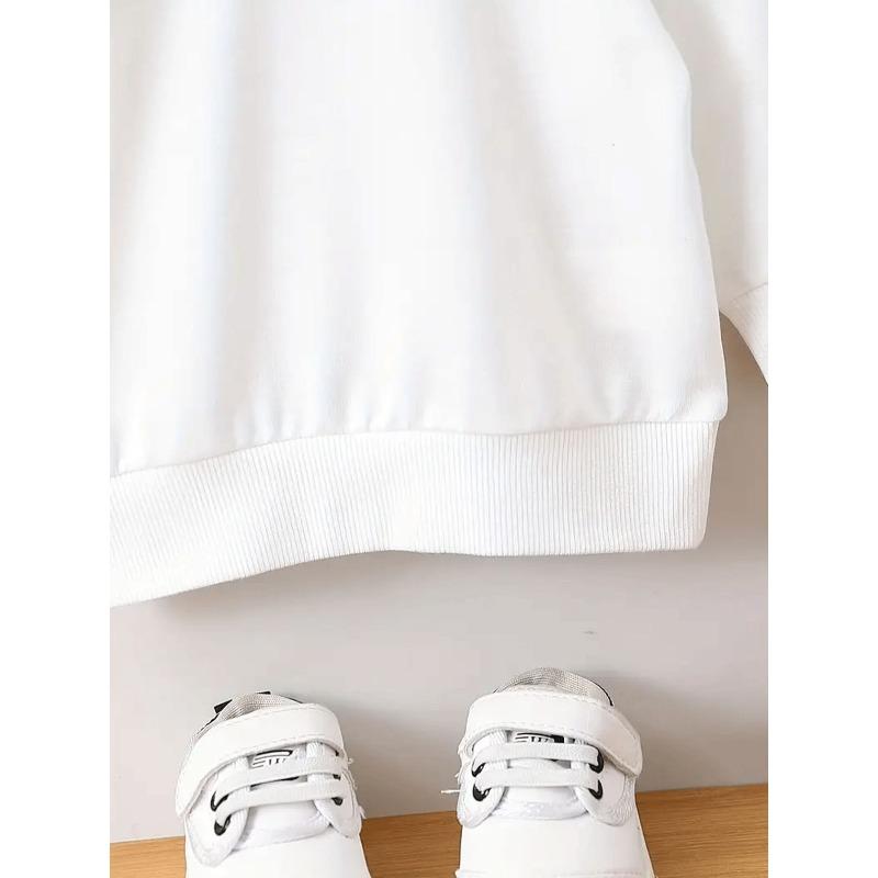 European Size Cute Print Pattern 0-3 Years Old Baby  Comfortable Spring Thin Round Neck Sweatshirt Suitable for Outdoor Wear