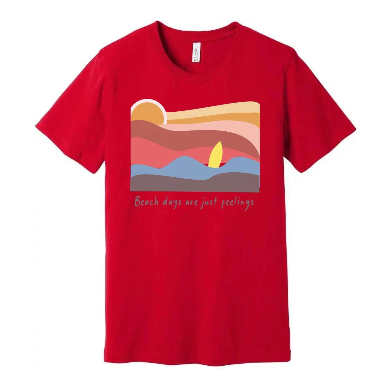 Surfing Themed Unisex Graphic Tee With Pastel Sunset Waves Artwork And Beach Vib XL