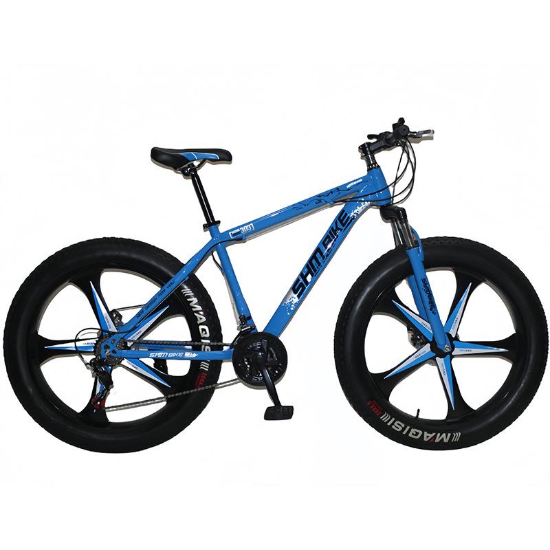 Snow Beach All-Terrain Mountain Bike: 26-inch, Large Tires, Gears, Double Disc Brakes & Suspension, In Stock