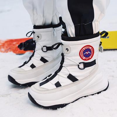 Botas de neve de inverno femininas e masculinas com lã grossa, botas curtas quentes e antiderrapantes