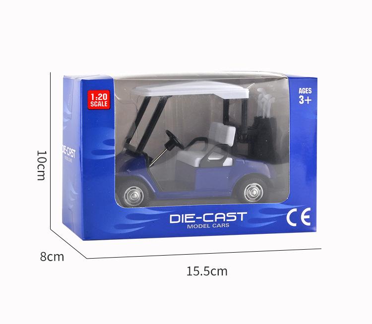 Golf Car Alloy Model with Pull-Back Function - Cute Design, 3 Colors, Mixed Pack.