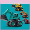 Plastic Toy Excavator For Kids With Inertia Drive And Movable Attachments