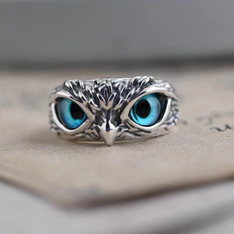 

Personality Eyes Owl Shape Ring Vintage Fashion Rings Jewelry Party Gift Adjustable size