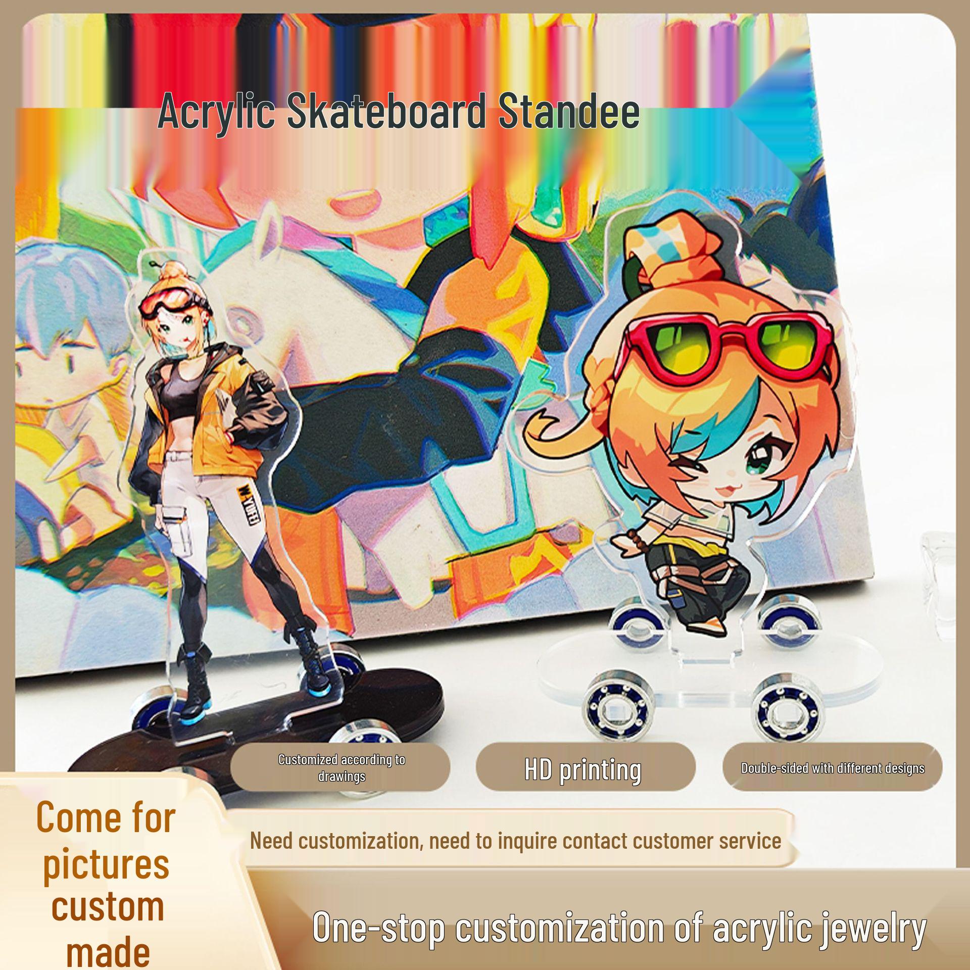 

Індивідуальні двосторонні акрилові аніме-мультяшні гуманоїдні стенди-орнаменти 5 cm