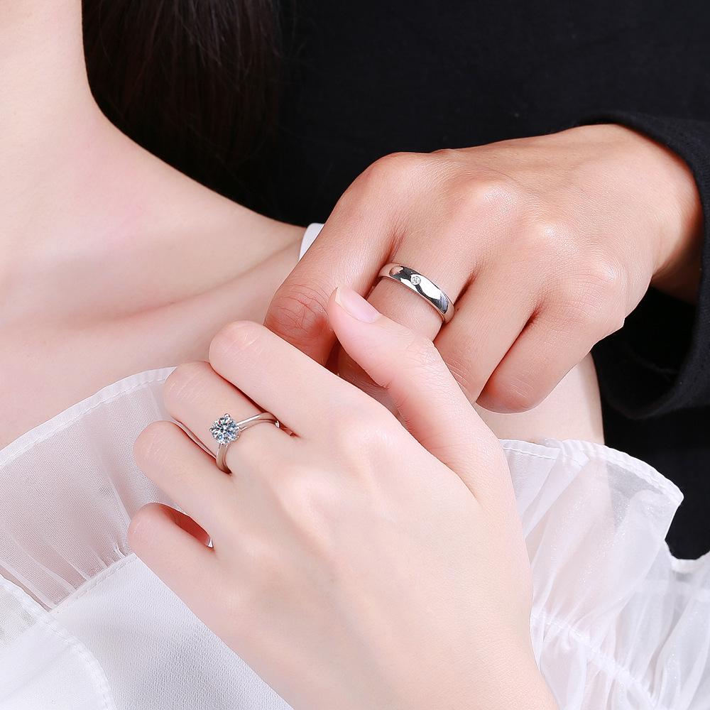 Adjustable Zircon Diamond Couple Rings for Men & Women – Perfect for Weddings, Valentine's Day & Gifts