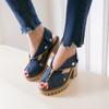 Moda Moda Scarpe Donna 2025 Tacco Blocco Sandali Alti Donna Taglia Grande Lusso Comfort Denim Chunky Tacchi Alti Ragazze Zoccoli Basso Cle