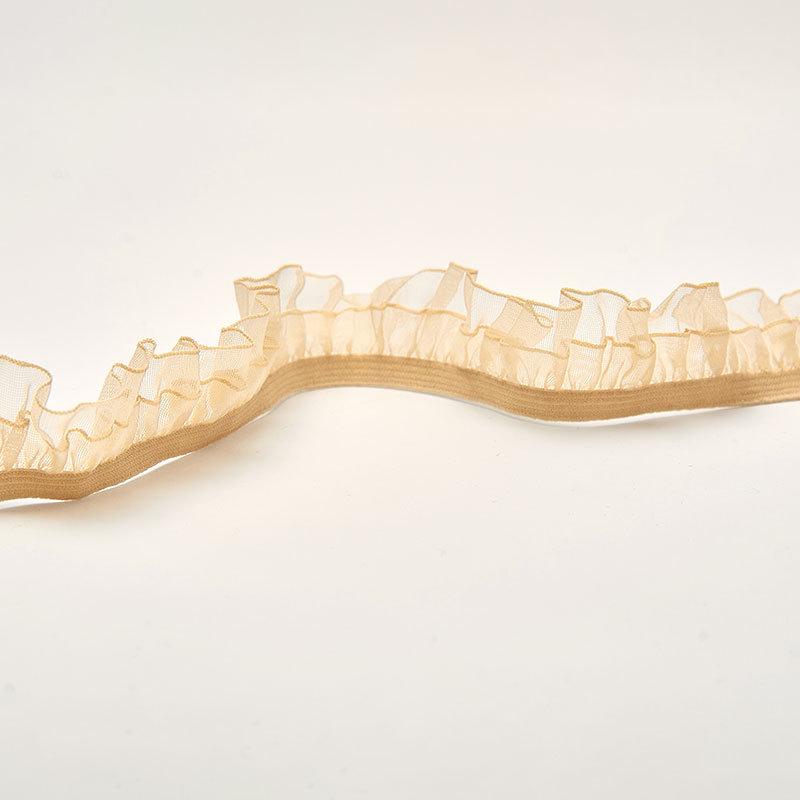 Elastic Mesh Lace Trim for DIY Decoration - Ruffle Edge Pleated Design
