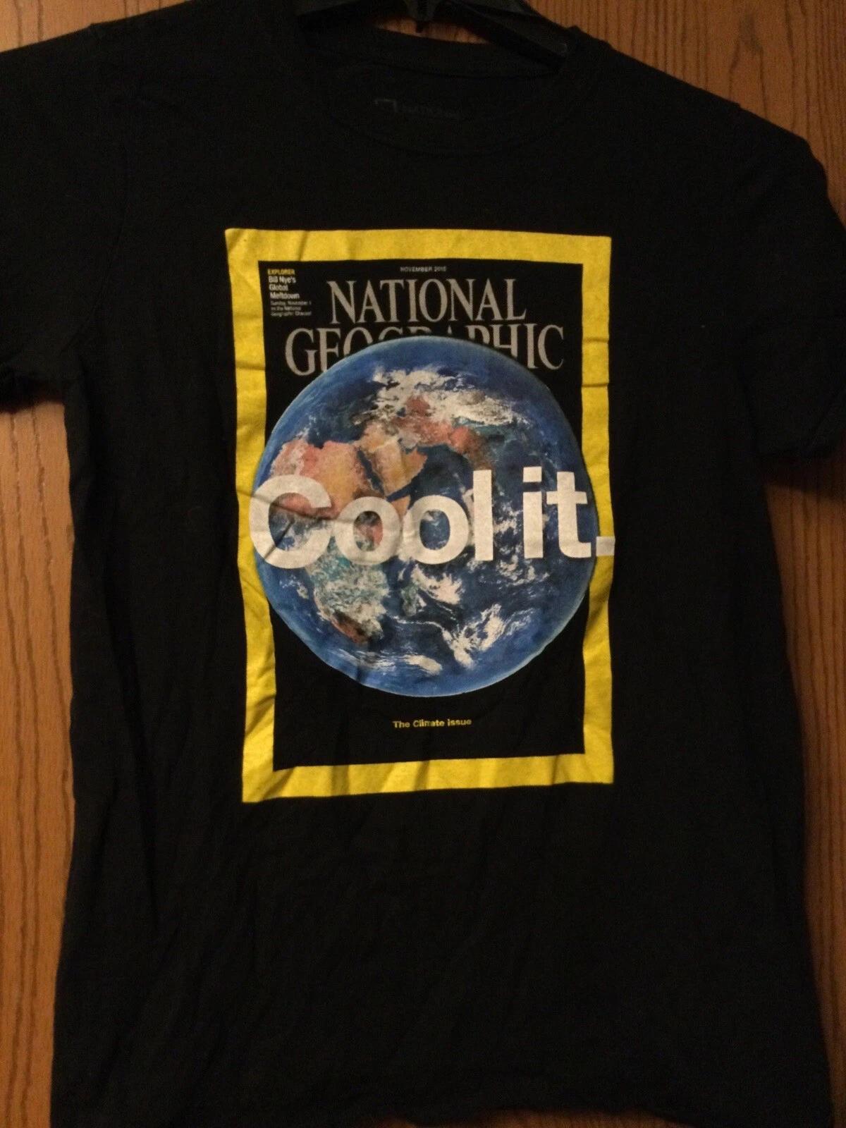 

National Geographic - «Охладись» - Черная Футболка - S XL